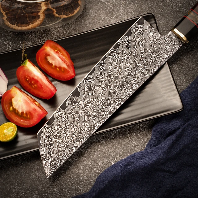 Fzizuo Damascus Acél Nakiri Zöldségkés 8Inch Sivatagi Vasfa Fogantyú Kézzel Készített Japán Stílusú Konyhai Szakács Késsel - Image 2