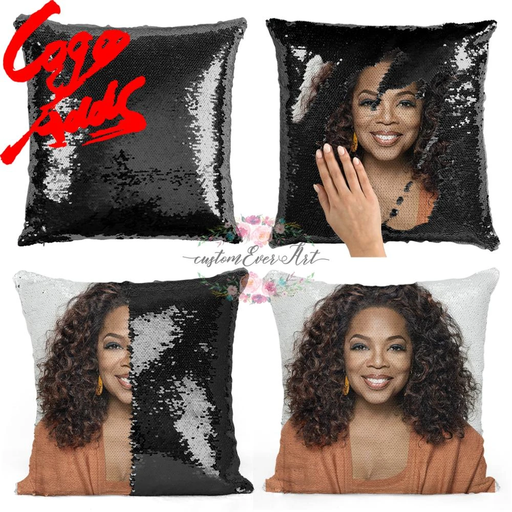 Oprah Winfrey Sequin Pillow Sequin Pillowcase Two Color Pillow Gift For Her Gift For Him Pillow Magic Pillow Cushion Cover Aliexpress