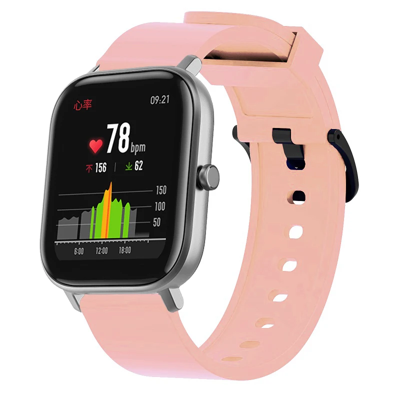 Силиконовый ремешок для Amazfit GTS/GTR 42 мм аксессуары для умных часов Bip Lite сменный ремешок для часов Correa