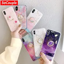 SoCouple кольцо из ТПУ чехол-держатель для iphone 7 8 6 6s plus чехол для iphone XR 11 Pro X Xs Max мраморный Золотой фольга кольцо держатель чехол