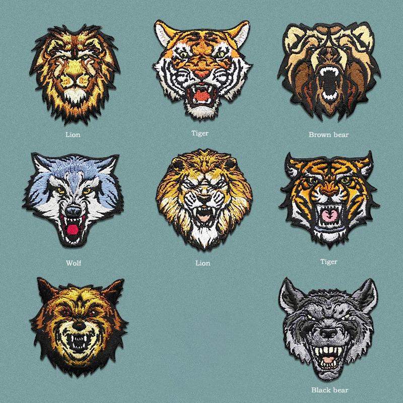 1 шт. нашивки с изображением волка тигра льва футболка пресс термопечать наклейка