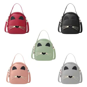 

THINKTHENDO 2019 Fashion Women PU Leather Backapck Cat Crossbody Shoulder Bag Small Handbag Satchel Purse