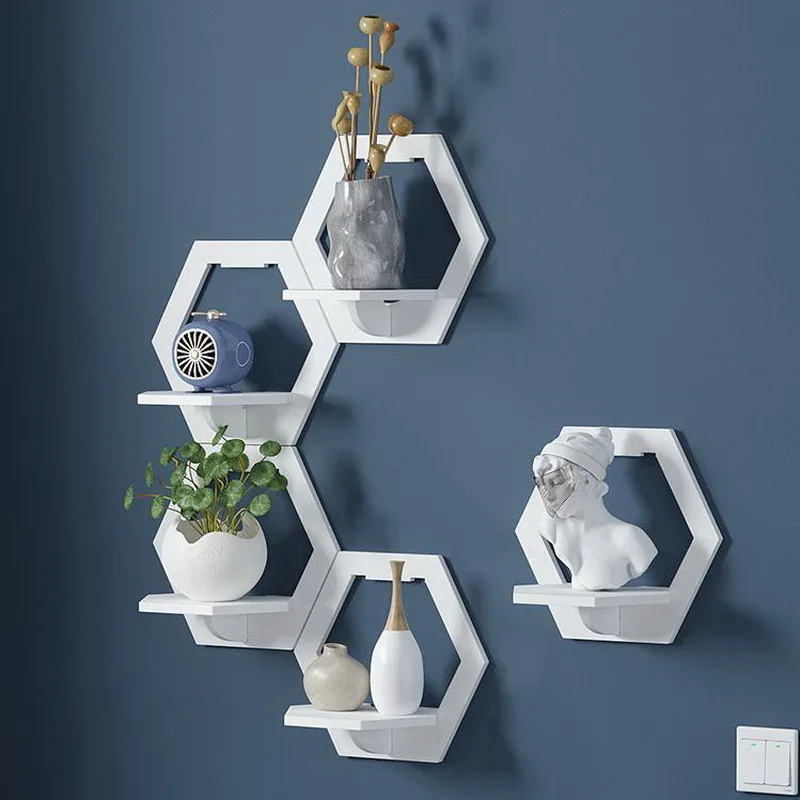 Wall-Shelf Stand Flower-Pot Tv-Background-Wall-Hanger Bedside Balcony Bedroom Creative