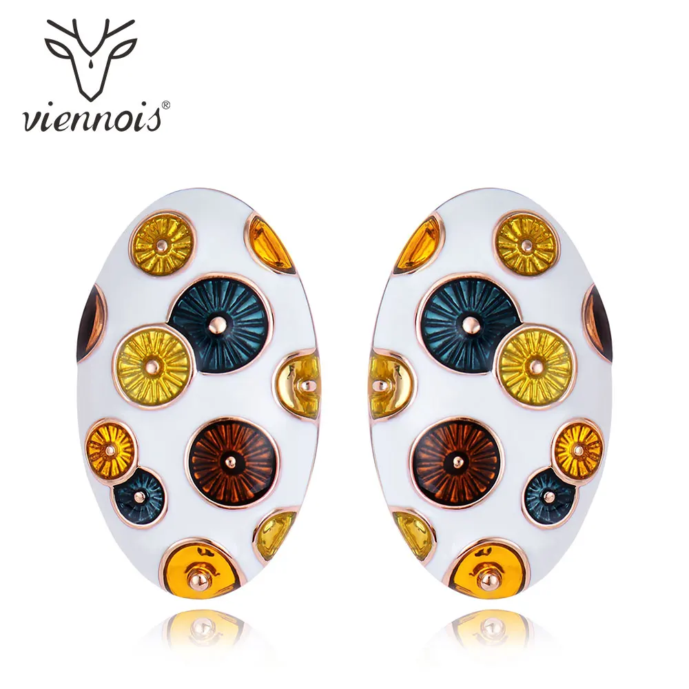 Viennois новые серьги-гвоздики с эмалью, эксклюзивный дизайн, классические серьги, женские металлические серьги, вечерние ювелирные изделия