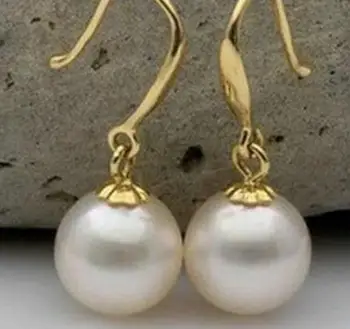 

Jewelry Free Shipping noble jewelry PERFECT AAA 10-11MM NATURAL Freshwater WHITE PEARL EARRINGS