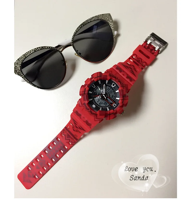 SANDA Mode Elektronische Sport Horloge Vrouwen Horloges Dames Led Digitale Horloge Vrouwelijke Klok Montre Femme Relogio Femini