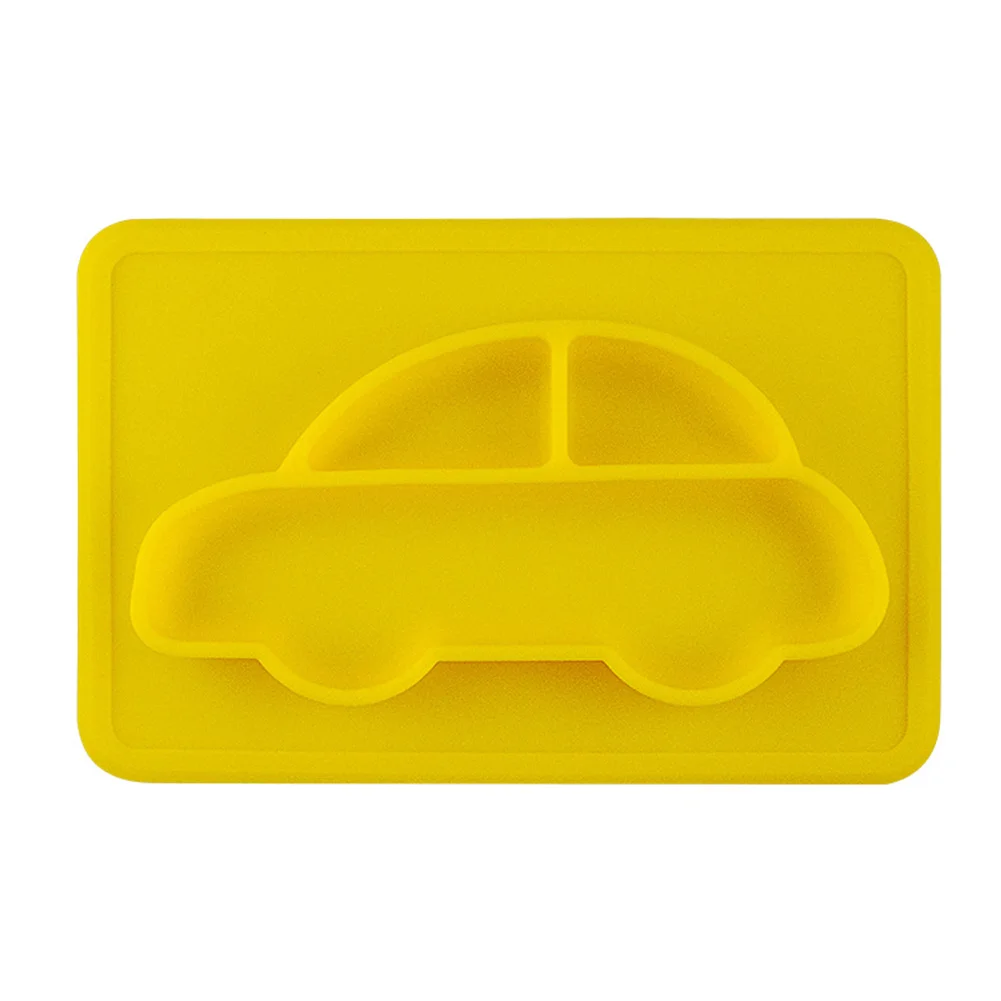Посуда модель автомобиля детская цельная Нескользящая силиконовая Милая еда чаша для кормления обеденная тарелка для малышей фруктовый лоток плетеная салфетка
