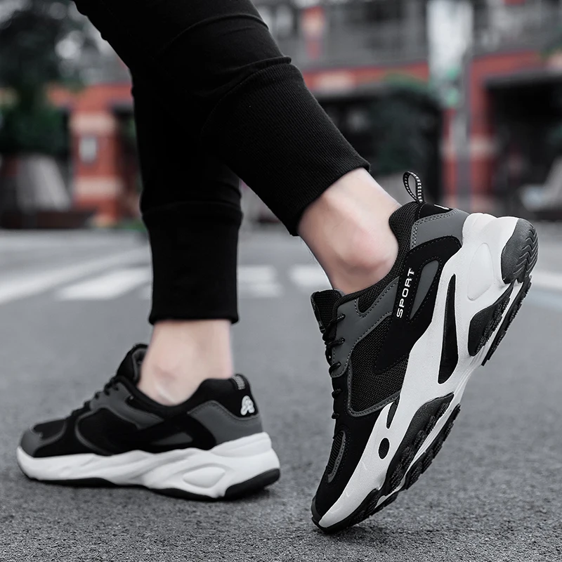 QZHSMY Men Running Casual Men's Vulcanize Shoes Sneakers Tenis Loafers Comfortable Mesh Breathable Plus Size 39-48 Air Male Shoe