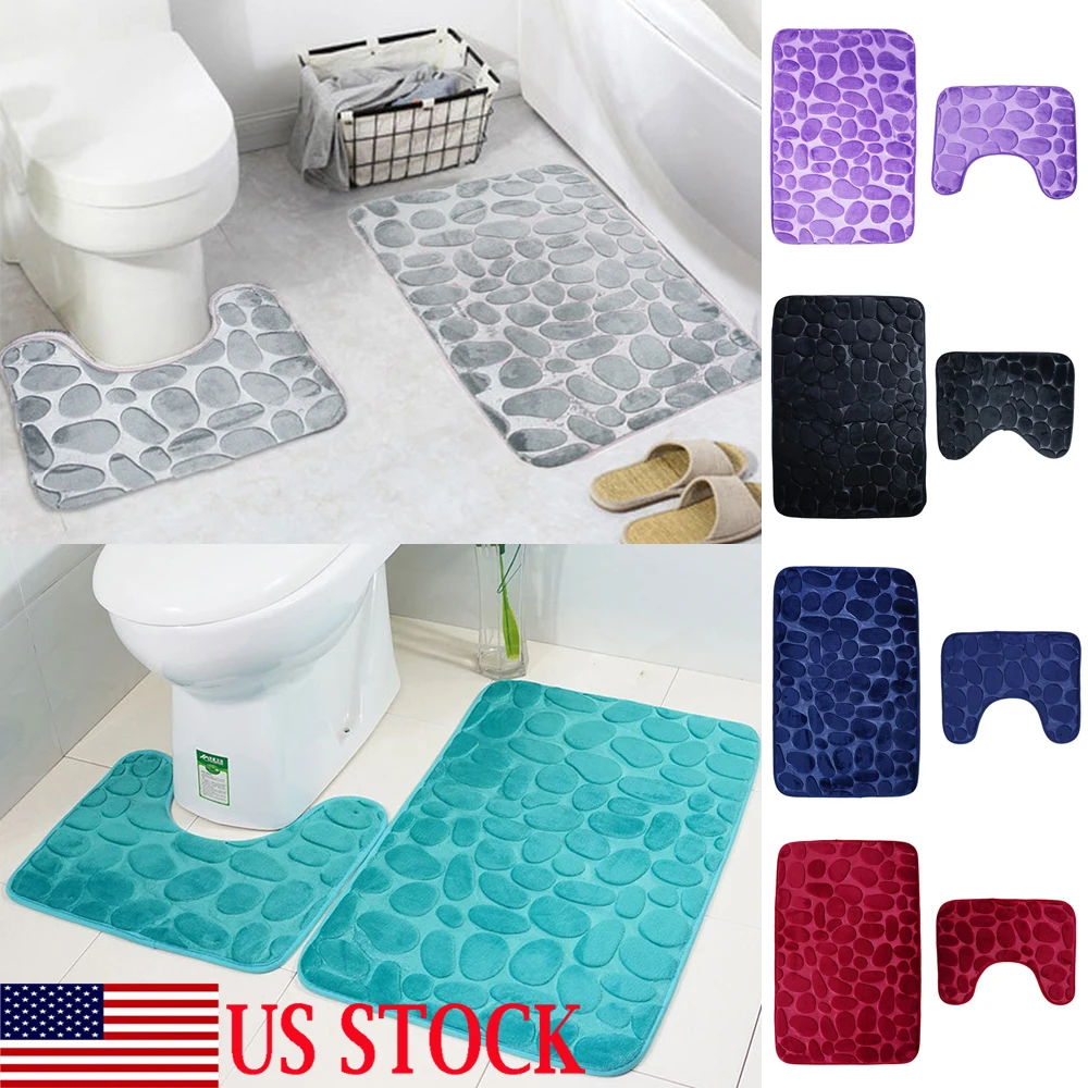 Roblox Game Anti-Slip Bathroom Pedestal Lid Bath Mat Toilet Rug Set Home Decor