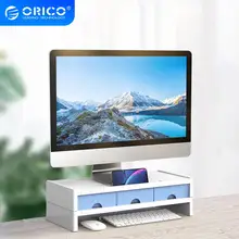 ORICO Multi-function Monitor Stand Riser Desktop Holder Bracket with 3 Drawer Storage Box Organizer for Home Office Laptop PC