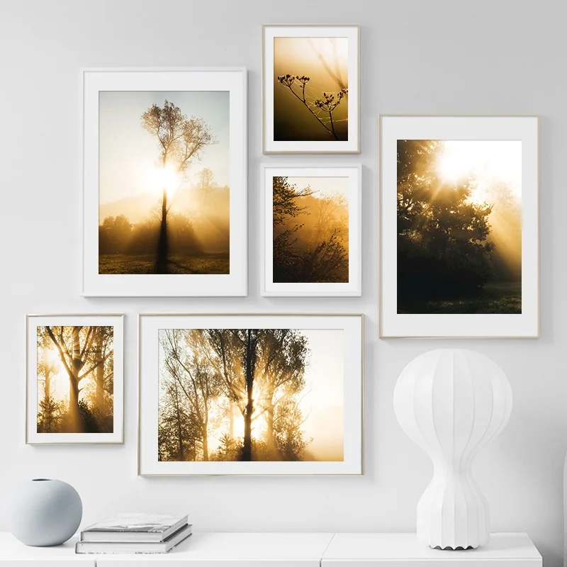 

Twilight Forest Dandelion Tree Nature Nordic Posters And Prints Wall Art Canvas Painting Wall Pictures For Living Room Decor