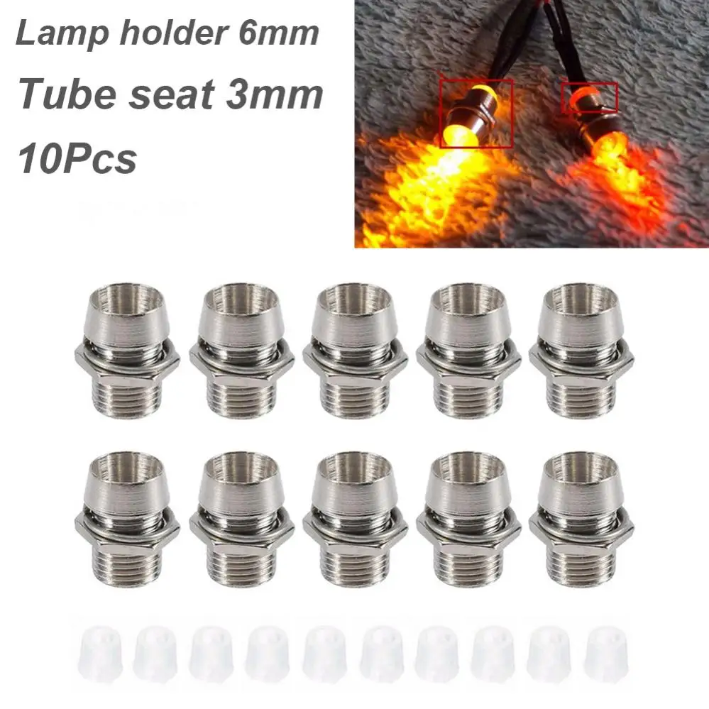 10Pcs LED Socket Base Light Emitting Diode Bezel Holder Round Lamp Emitting Diode Mount Panel Display Socket Base 10pcs lot original h7084 transistor n channel 40v 100a 156w surface mount 8 pqfn irfh7084trpbf power mosfet dc ac inverters