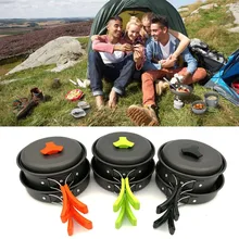 

Aluminum Alloy Outdoor Camping Cooking Set Frying Pan 1-2 People Cookware Kit For Travel Hiking Camping Cooking Pot Cookware