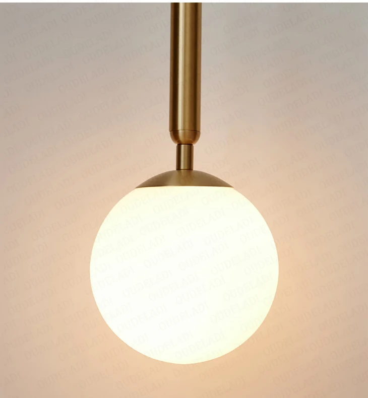 Moderna de Luxo Bola de Vidro Suspensas para Sala de Jantar Iluminação de Decoração Luminária Pendente Ouro Abajur Luzes Quarto 9 com bola de vidro dourada para decoração