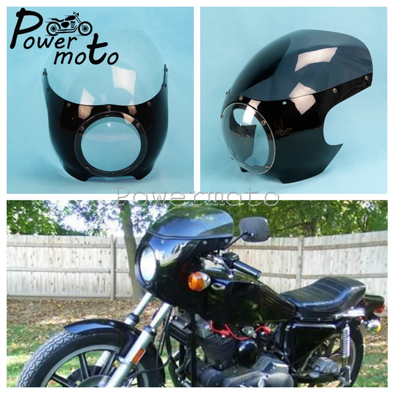 Обтекатель для мотоциклетной фары 5 3/4 дюйма из АБС пластика Harley Sportster Bobber Cafe Racer Drag