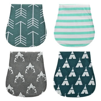 

4 Pcs Baby Burp Cloths Baby Burp Set Baby Bibs Curved Absorbent and Soft Baby Supplies