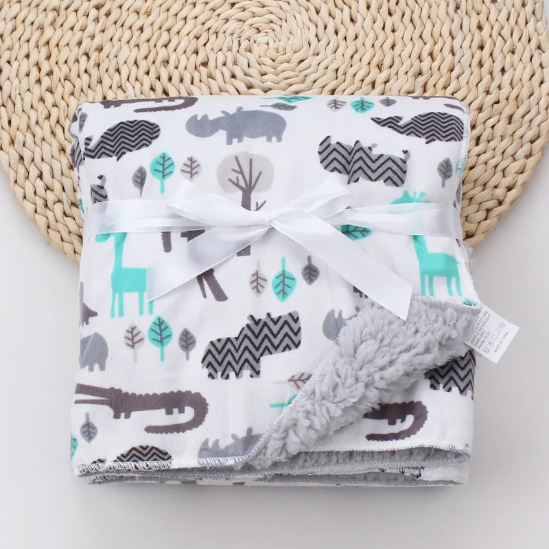 Infant Newborn Baby Blanket Winter Fluffy Fleece Kids Muslin Blanket Swaddle Stroller Fleece Blankets Kids Afternoon Nap Quilt