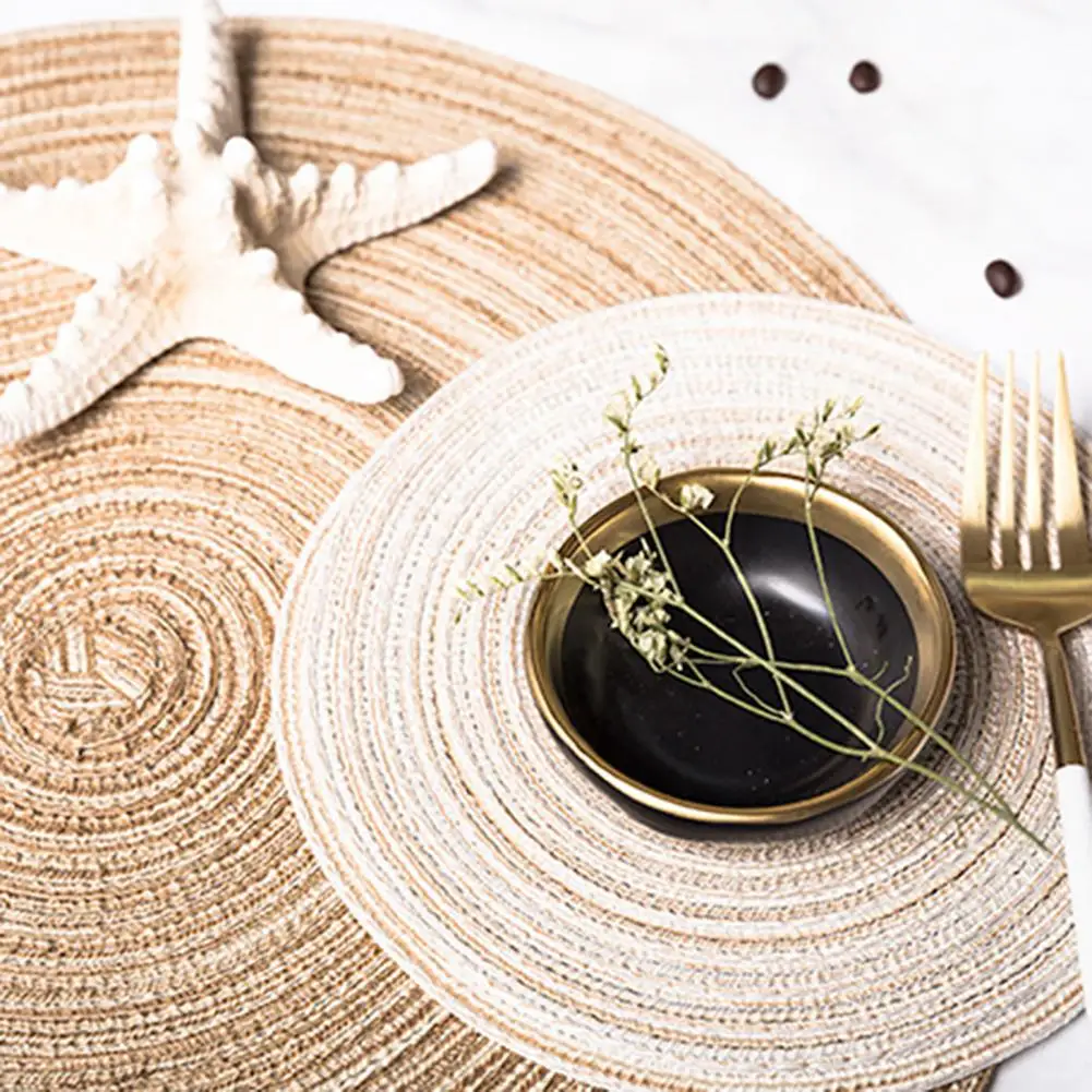 80% Hot Sale Convenient Place Mat Round Shape Heat Insulation Cotton Kitchen Place Mat for Home Cooking Dinner Mat