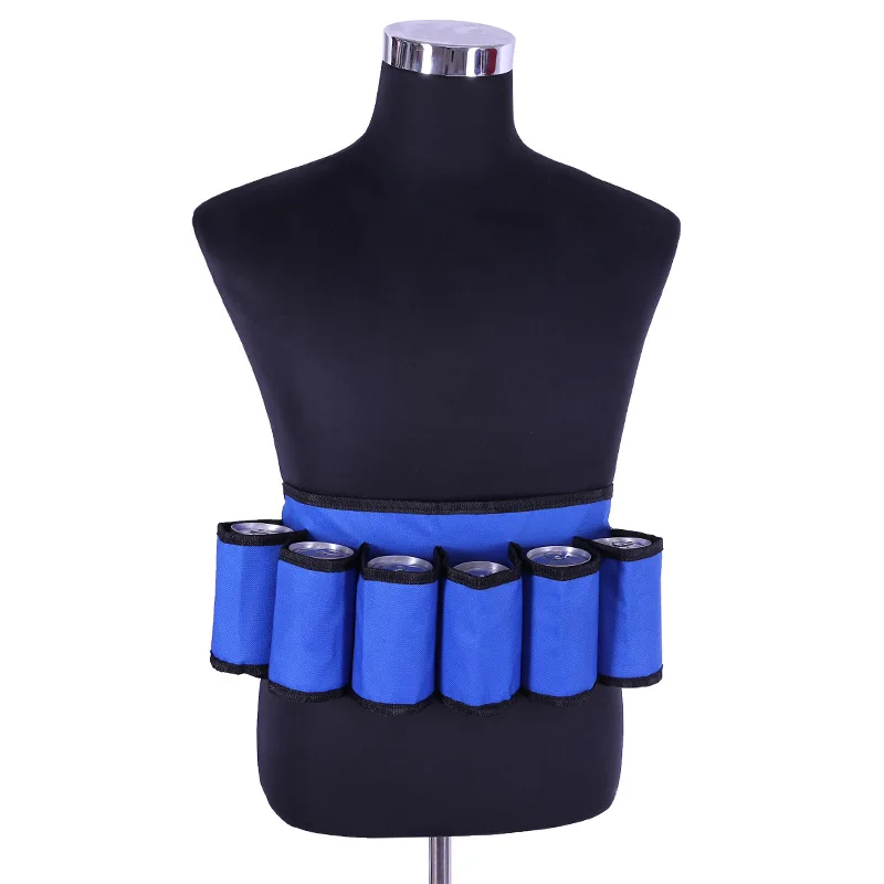 Portable 6 Pack Beer Wine Bottle Beverage Soda Can Holster Drink Waist Bag Party Holder Belt Climbing Camping Hiking Holster