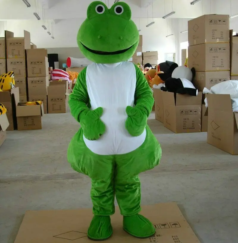 Зеленая лягушка маскот костюм косплей Вечерние игры нарядное платье наряд реклама Хэллоуин Взрослый размер