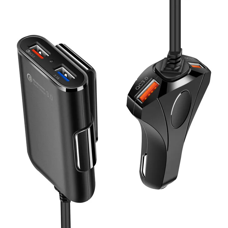 

Qc3. 0 Fast-Charging Car Charger One Dragging Four Qc3. 0 Car Mounted Charger 4usb Multi-functional Qc3 0 Car Charger with Cord