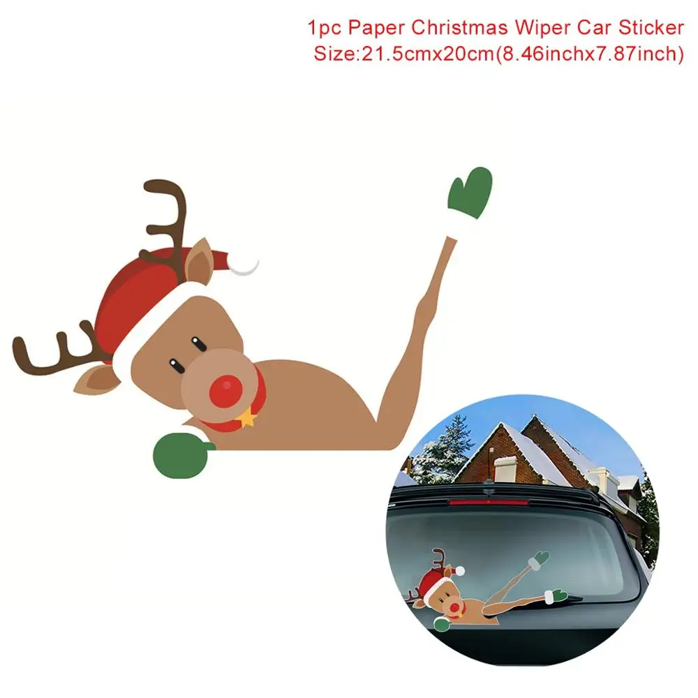 Рождественская Автомобильная наклейка Санта-Клаус, Рождественское украшение для дома, рождественские украшения Navidad, новогодние подарки, рождественские натальные - Цвет: Car sticker 3