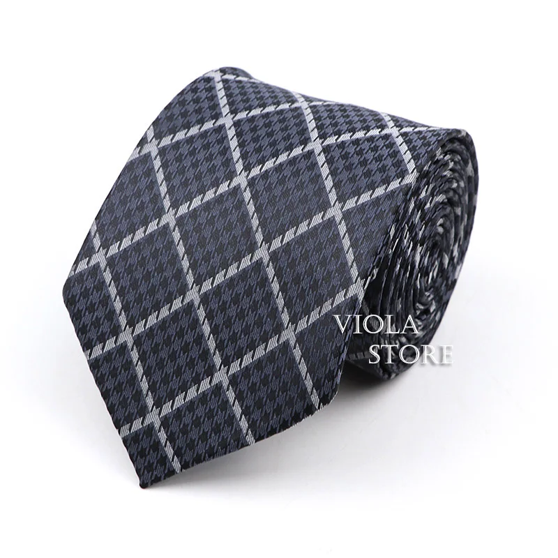 Fashion Plaid Striped 8cm Polyester Necktie Men Suit Formal Classic Tie Office Business Tuxedo Shirt Cravat Gift Male Accessory