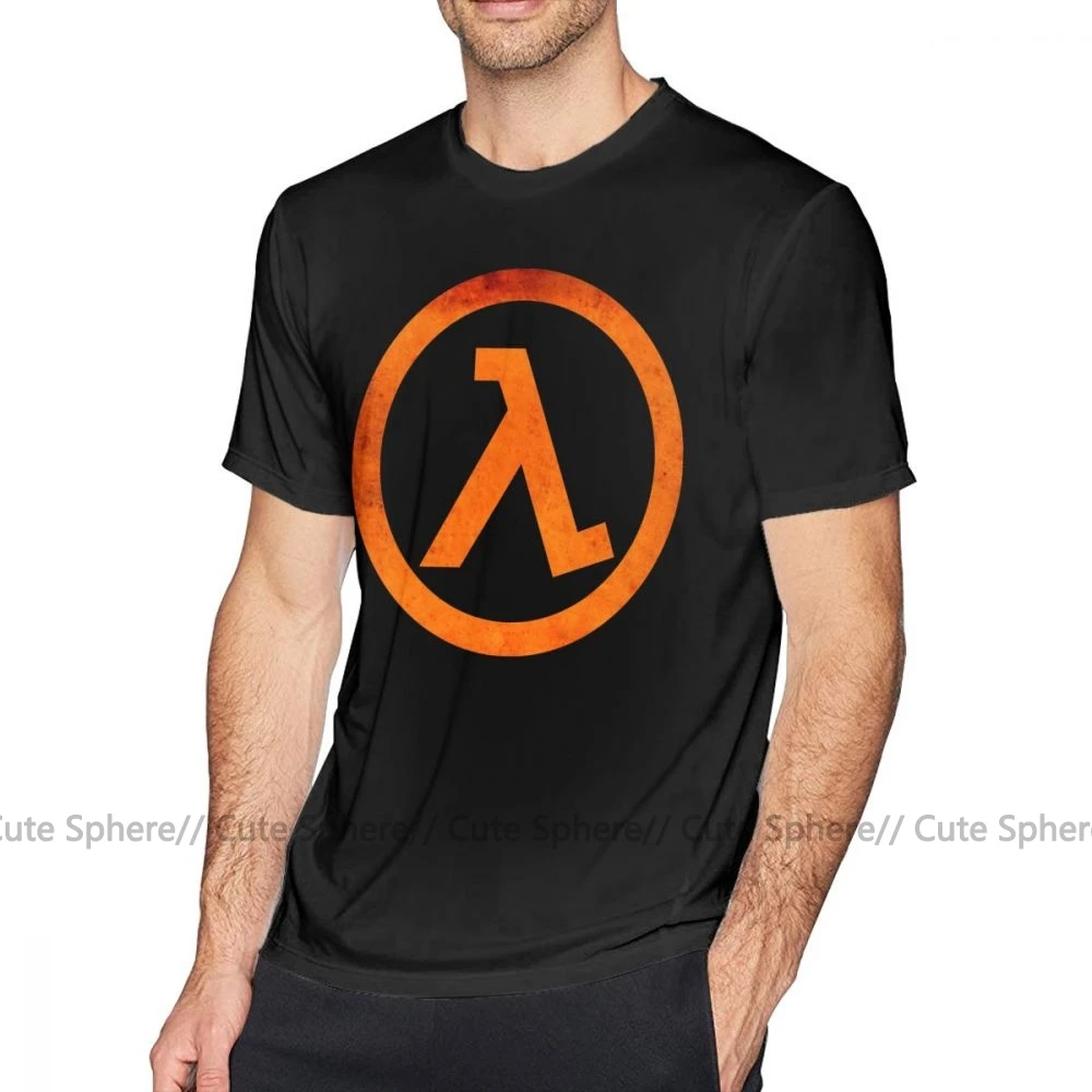 Футболка Half Life GEEK Half Life, футболка с логотипом ржавчины, Мужская футболка 6xl, 100 хлопок, забавная Повседневная футболка с короткими рукавами и принтом - Цвет: Black