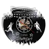 Deutschland Skyline Stuttgart Football Stadium Vinyl LP Record Wall Clock Germany Cityscape Scenery Home Decor Retro Wall Watch 1