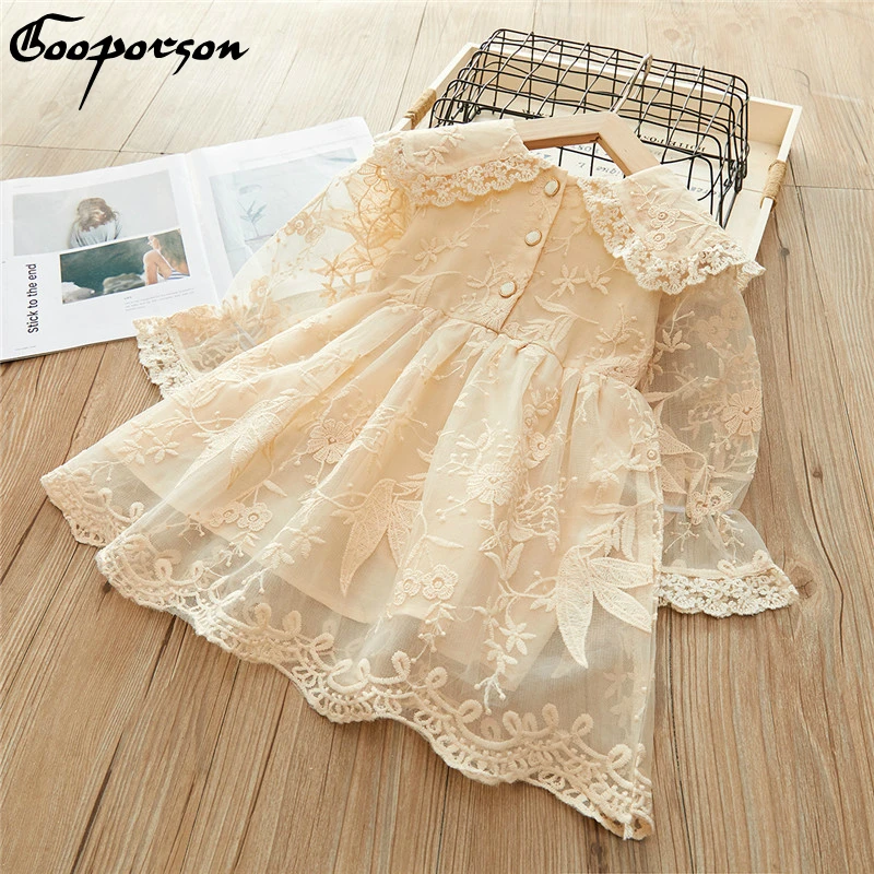 Baby Girl's Long Sleeve Princess Dress Little Girl Lace Sweet for Spring Elegant Clothing Kids Party | Детская одежда и обувь