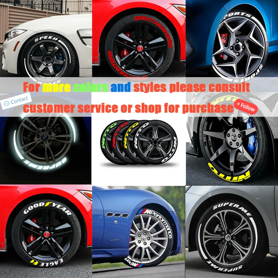 Adesivi con lettere per pneumatici per Auto 3D adesivi con Logo multicolore per  ruote adesivi universali per moto Auto accessori prodotti - AliExpress