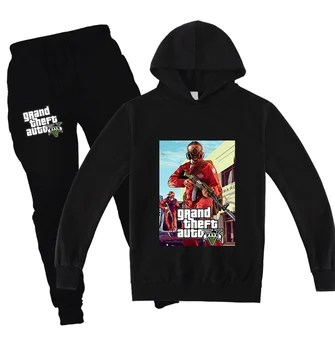 

2020 Hot Cartoon Game Grand Theft Auto V Gta 5 Baby Kids Hooded Sweatshirt Pants 2pcs Sets Boys Long Sleeve Hoodie Suit Clothing