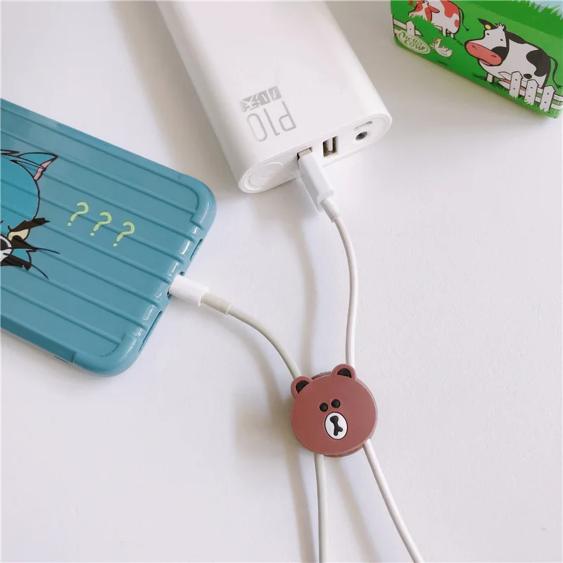 Мультфильм симпатичный usb кабель для мобильного телефона Настенный декор с модным узором протектор Зарядное устройство головка провода намотки для зарядки сотового телефона скрепленная проволокой