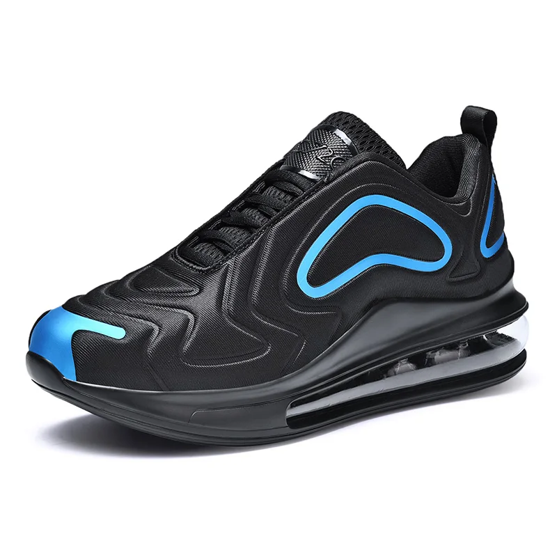Повседневные мужские кроссовки для взрослых, максимальный размер 39-47, амортизирующие уличные дышащие кроссовки унисекс для фитнеса - Цвет: black blue