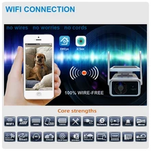 Caméra de Surveillance extérieure IP Wifi Hd 1080P, dispositif de sécurité domestique sans fil, étanche, à énergie solaire, avec système infrarouge
