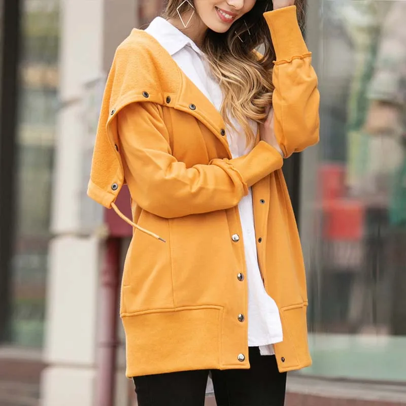 astounding Warm Winter Fleece Hooded Coat Women Overcoat Long Jacket Black Outwear outwear Female Hoodies swea