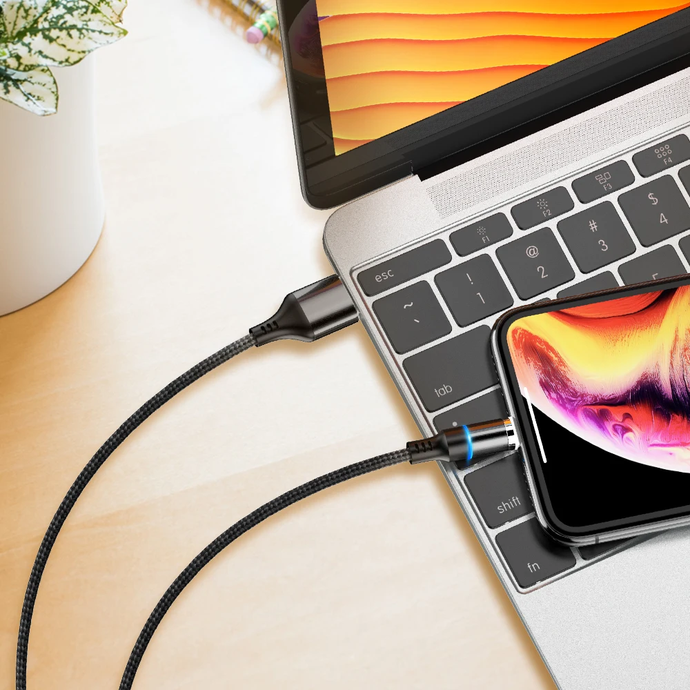 Магнитный кабель KISSCASE Micro usb type-C для samsung iPhone X 10, светодиодный магнитный адаптер для зарядного устройства, кабели для телефонов Micro usb type-C