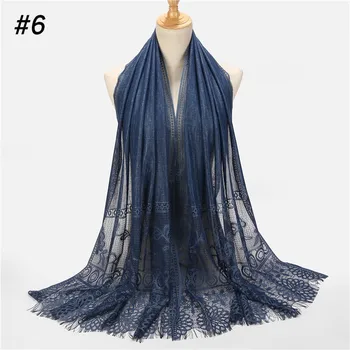 

Lace Mesh Women Scarf Pleated Crinkled Hijabs Scarf Elegant Shawl Muslim Hijab Women Scarves Shawls