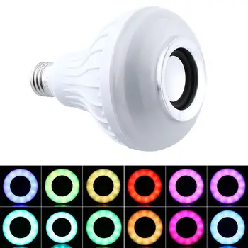 

E27 Bluetooth Mini Audio Speaker RGB Color Light Warm White Bulb Music Lamp.