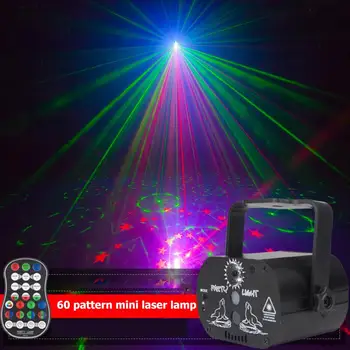 

Mini Voice Control LED Laser Projector Light 60 Patterns USB Rechargeable Bar Club Party DJ Disco Stage Lighting