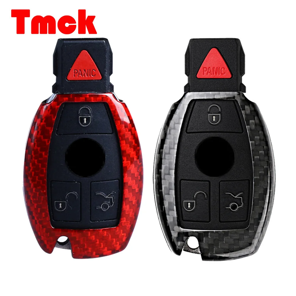 Для Mercedes Benz A B C E CLA GLC GLA GLE класс W212 W213 W204 W205 C63 E63 AMG Настоящее углеродное волокно чехол для ключей автомобиля оболочка отделка