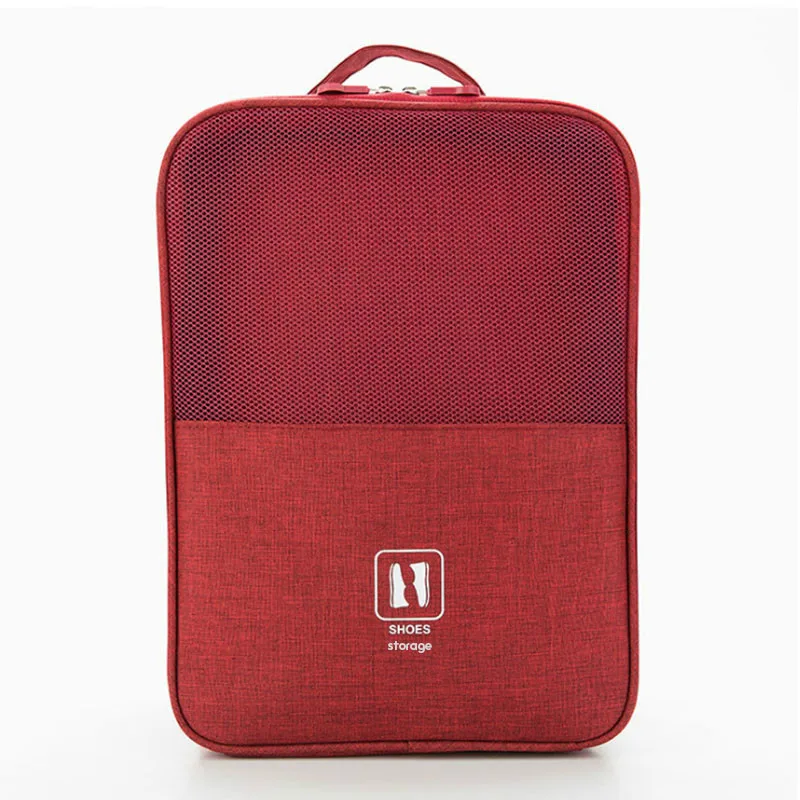 Портативная сумка для обуви Storag водонепроницаемый нейлоновый сортировочный мешок на молнии дорожный органайзер для багажа домашний шкаф Органайзер аксессуары - Цвет: Vine Red