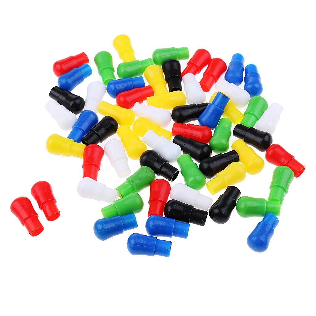 60pcs Chinese Checkers Pieces Only, 0.9 inch Plastic Chess Pegs Replacement - Multicolor