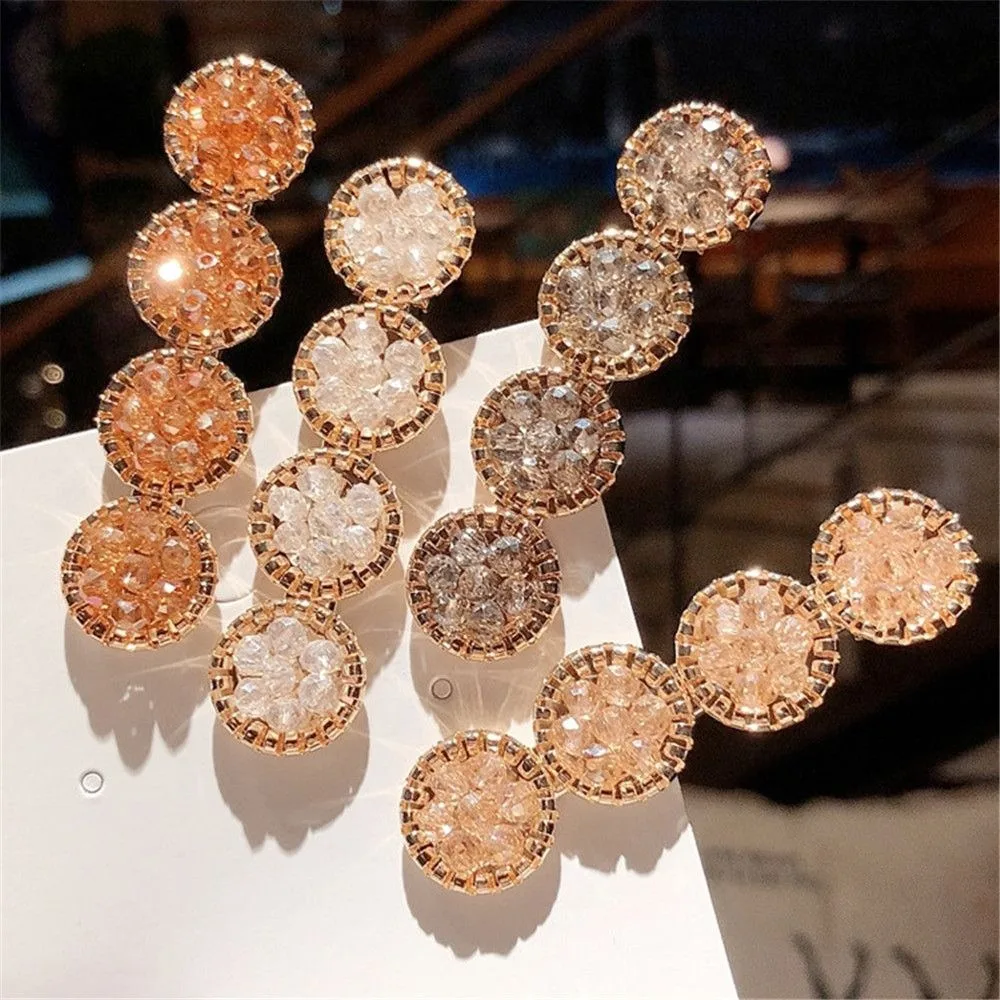 New Fashion Korea Crystal Rhinestones Hair Clips for Women Girls Hairpins Geometric Round Hairgrip Barrettes Hair Accessories