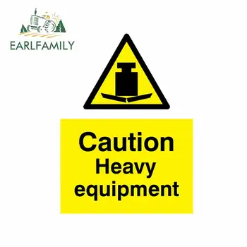 

EARLFAMILY 13cm x 9.6cm for Caution Heavy Equipment Sign Fine SUV Car Stickers Vinyl Fashion Anime Decal JDM Vehicle Accessories