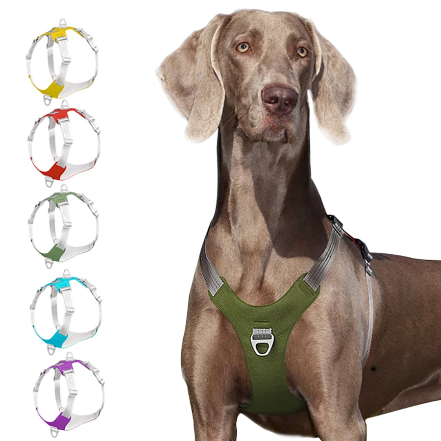 

Strong Pet Dog Harness Dog Training Reflective Chest Belt Vest Adjustable Outdoor Protective Harness for Small Medium Big Dogs