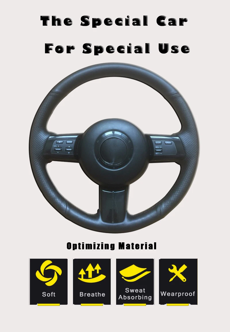 Авто оплетка на руле Крышка для Mazda MX-5 Miata 2009-2013 RX-8 2009-2013 CX-7 2007-2009 DIY автомобильные Чехлы автостайлинг