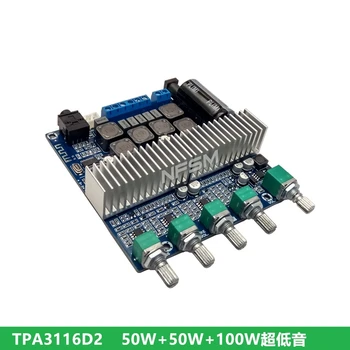 

TPA3116 Subwoofer Amplifier Board 2.1 Channel High Power Bluetooth 5.0 Audio Amplifiers DC12V-24V 2*50W+100W Amplificador