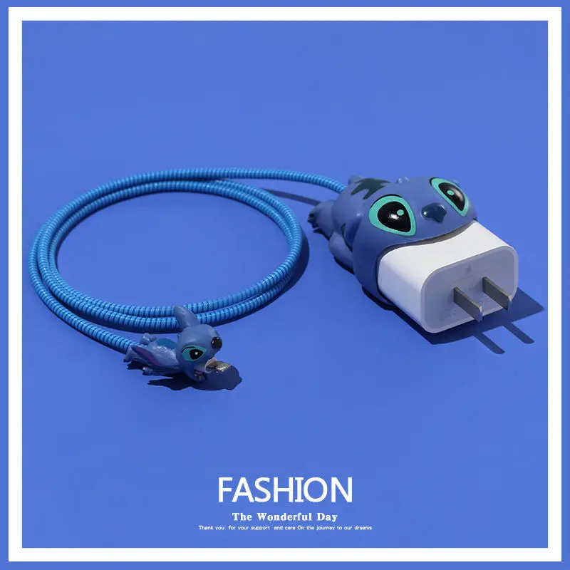 Disney Stitch Bite USB Cable Protector Cable Organizer Data Line Management Charging Safe Protection Winder For iPhone11 12 usb c fast charge