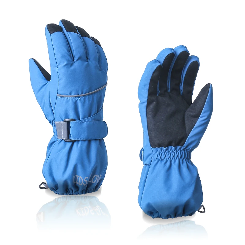 Children five finger ski gloves kids warm soft gloves